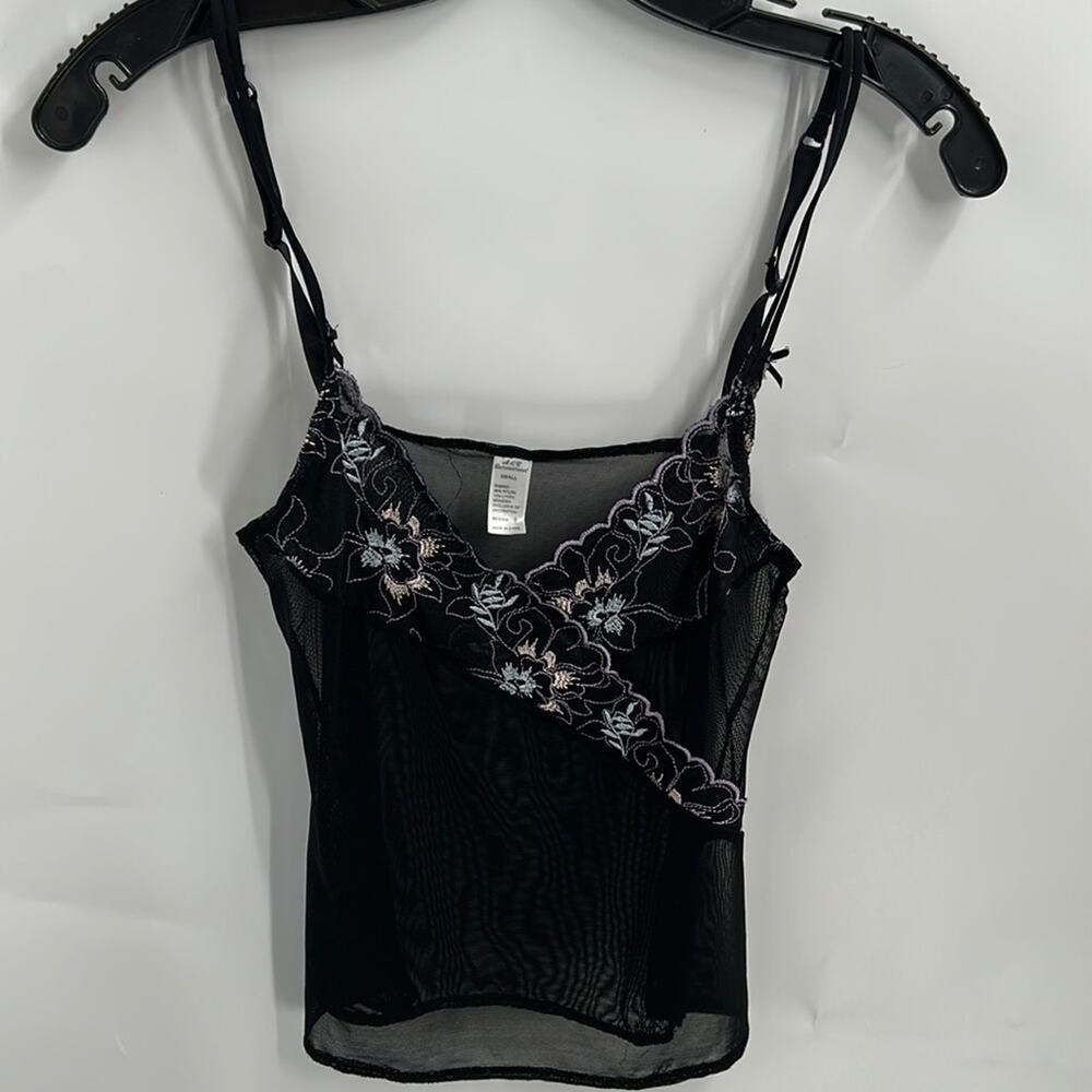 A R T International Women's Black Sheer Crop Tank Top Size Small